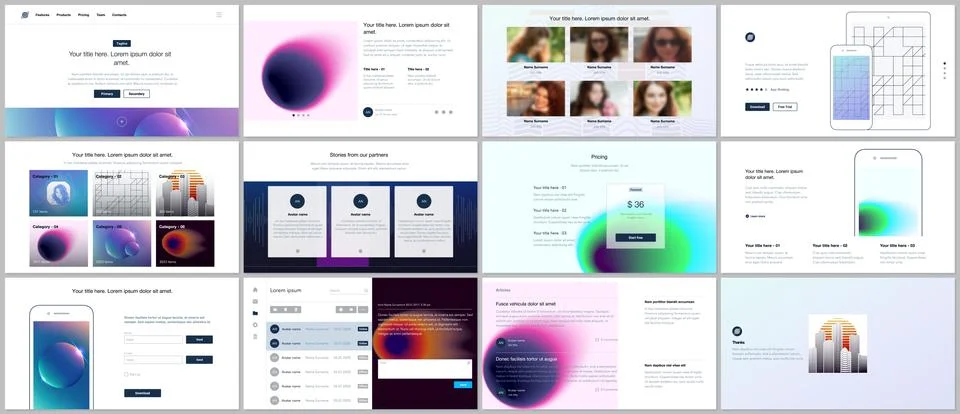 Vector templates for website design, minimal presentations, portfolio with Stock Illustration