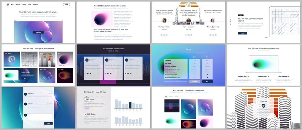 Vector templates for website design, minimal presentations, portfolio with Illustrazione stock