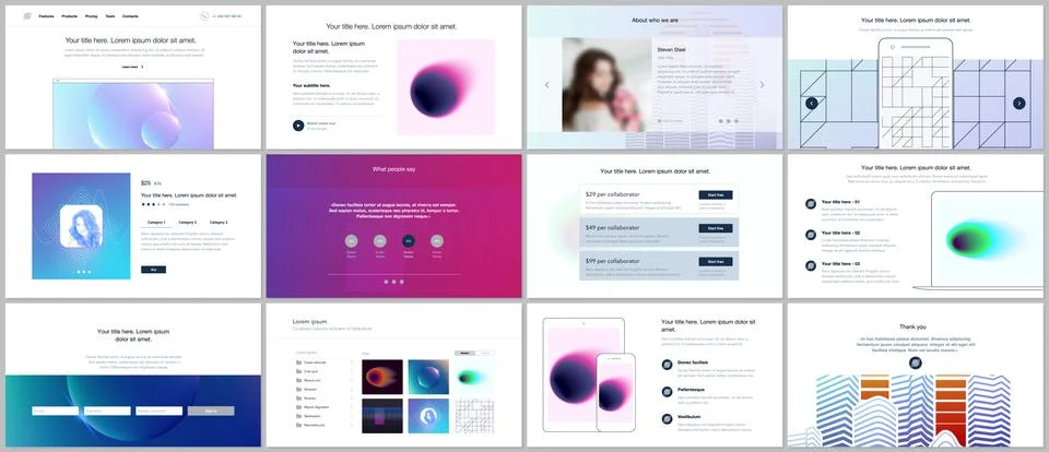 Vector templates for website design, minimal presentations, portfolio with with Stock-Illustration