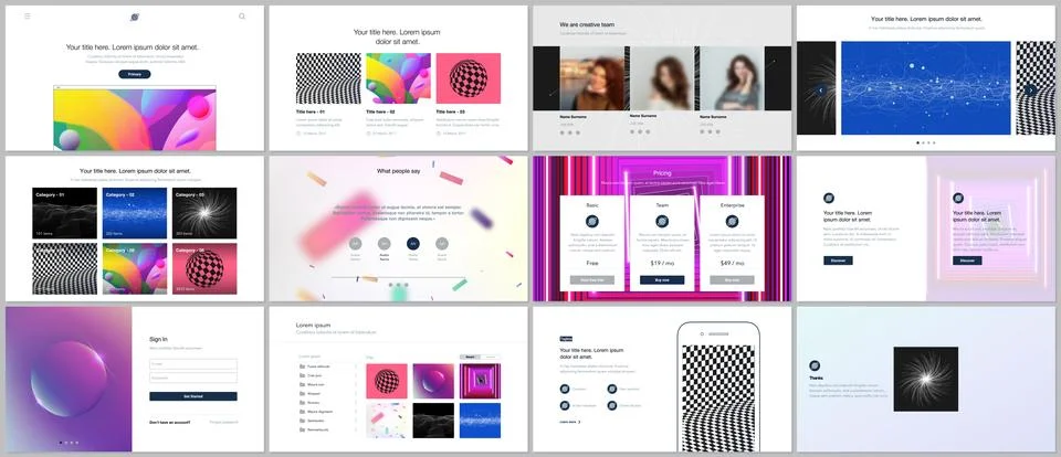 Vector templates for website design, minimal presentations, portfolio with Stock Illustration