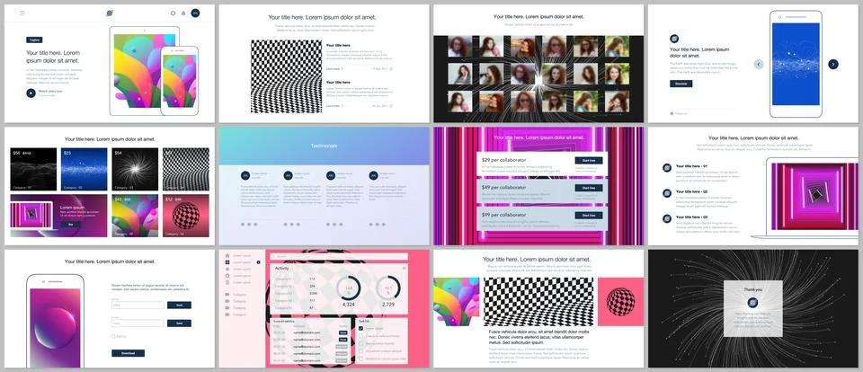 Vector templates for website design, minimal presentations, portfolio with Stock Illustration
