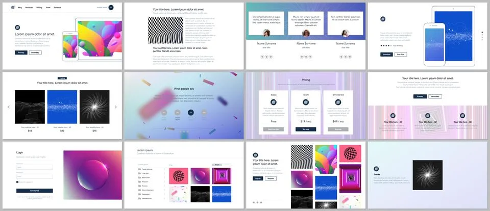 Vector templates for website design, minimal presentations, portfolio with Stock Illustration