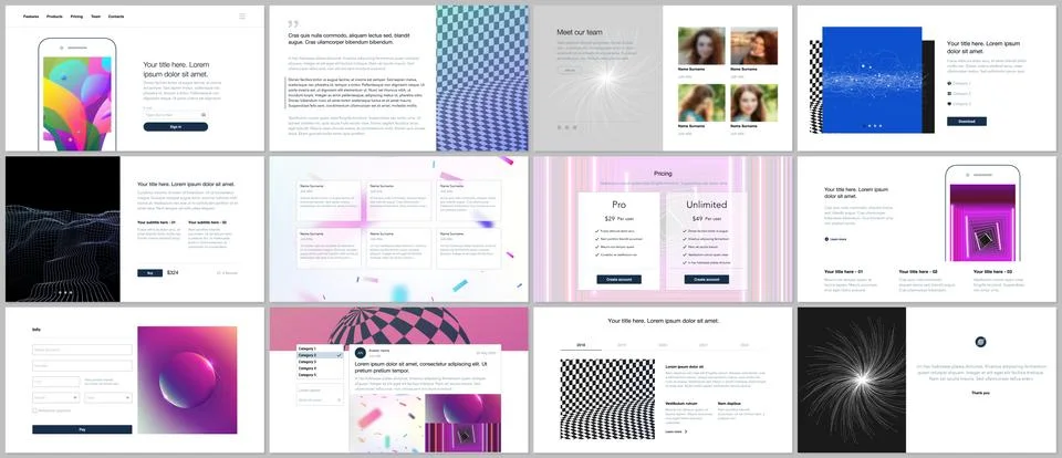 Vector templates for website design, minimal presentations, portfolio with Stock Illustration