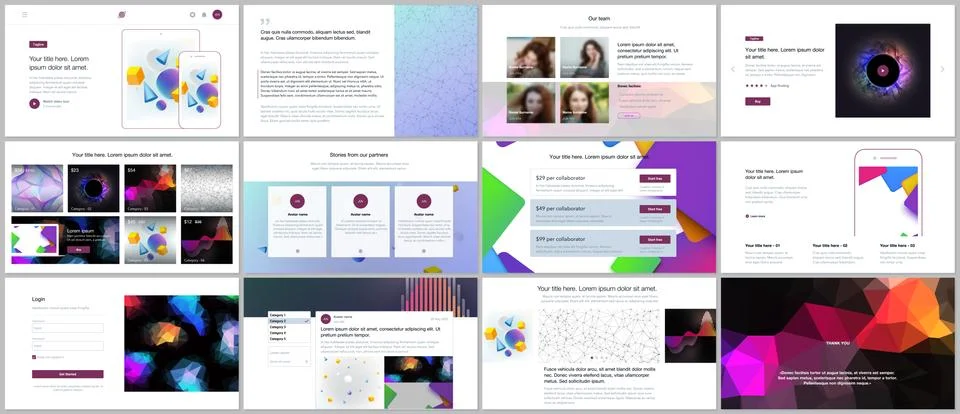 Vector templates for website design, minimal presentations, portfolio with Stock Illustration