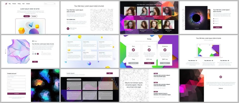 Vector templates for website design, minimal presentations, portfolio with Stock Illustration