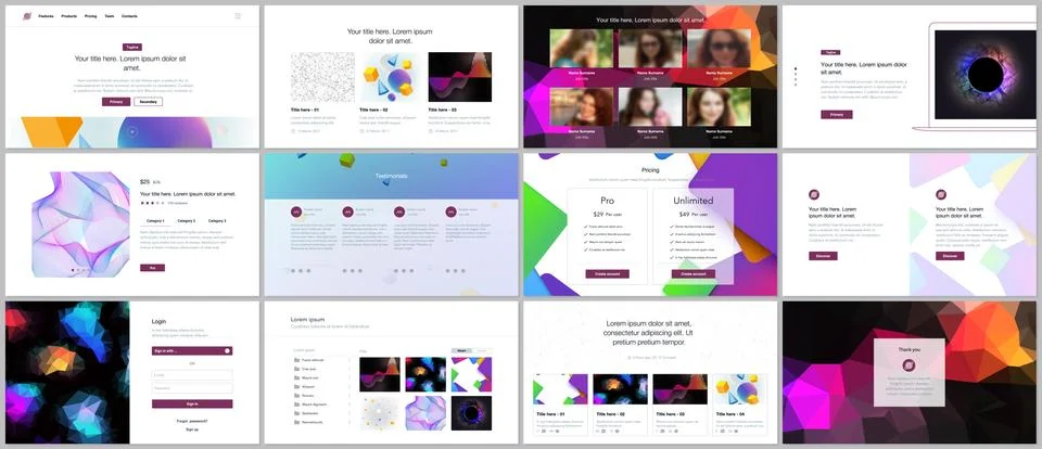 Vector templates for website design, minimal presentations, portfolio with Stock Illustration
