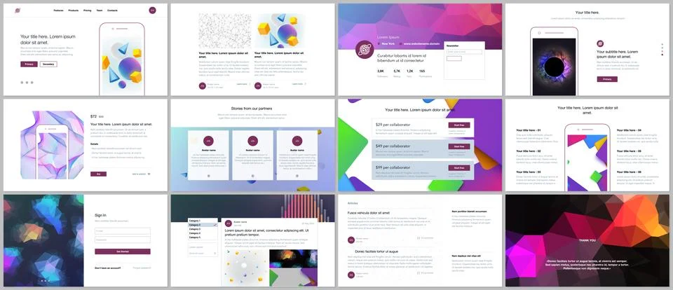 Vector templates for website design, minimal presentations, portfolio with Stock Illustration