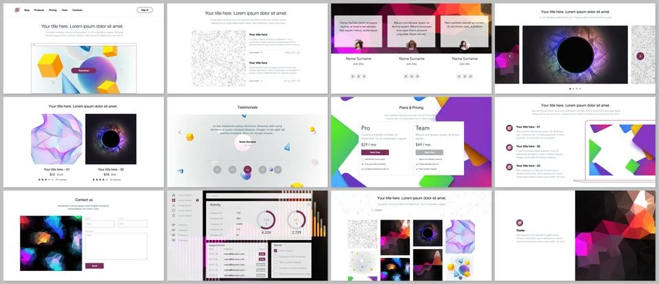 Vector templates for website design, minimal presentations, portfolio with Stock Illustration