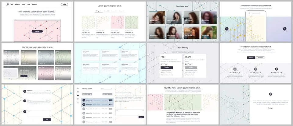 Vector templates for website design, minimal presentations, portfolio. UI, UX Stock Illustration