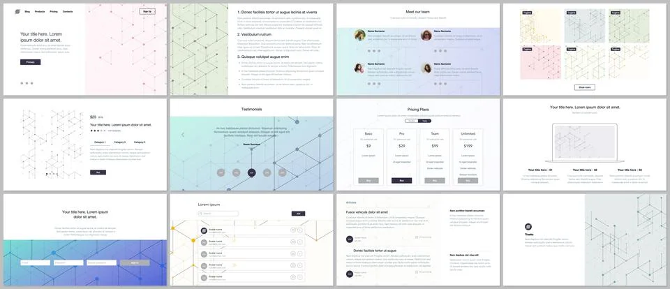 Vector templates for website design, minimal presentations, portfolio. UI, UX Stock-Illustration