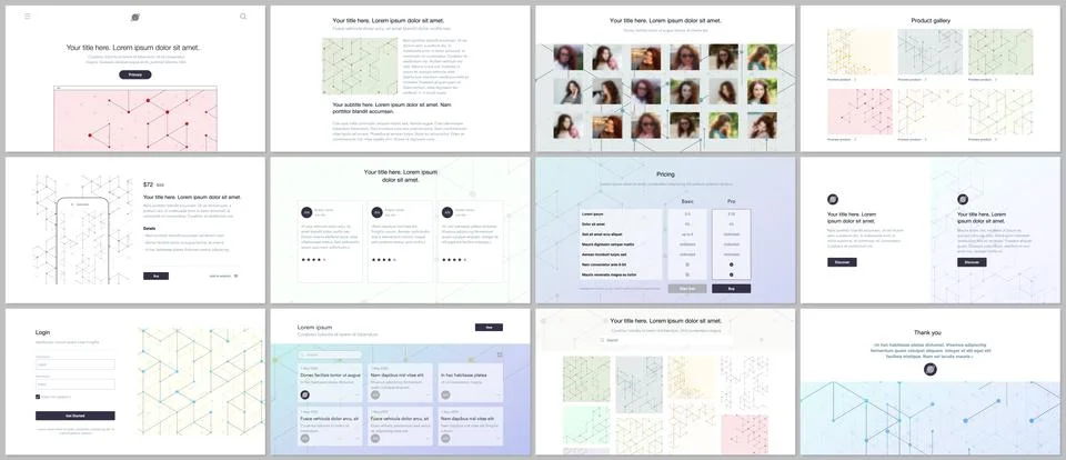 Vector templates for website design, minimal presentations, portfolio. UI, UX Stock-Illustration