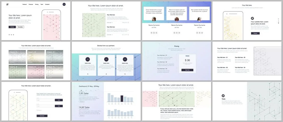 Vector templates for website design, minimal presentations, portfolio. UI, UX Stock-Illustration
