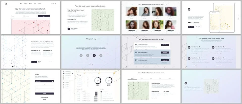 Vector templates for website design, minimal presentations, portfolio. UI, UX Stock-Illustration