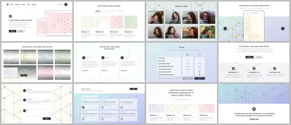 Vector templates for website design, minimal presentations, portfolio. UI, UX Stock-Illustration