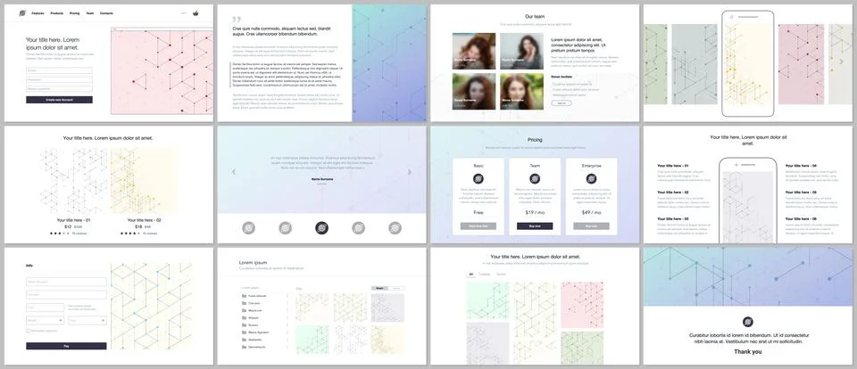 Vector templates for website design, minimal presentations, portfolio. UI, UX Stock-Illustration