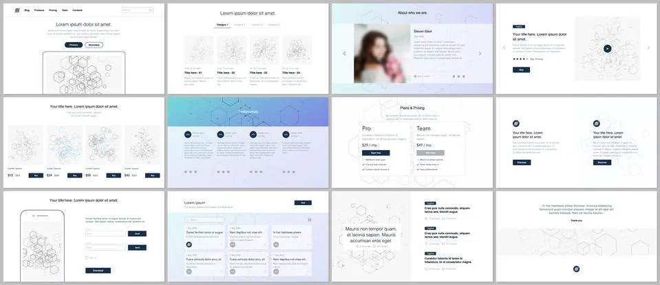 Vector templates for website design, portfolio. Stock Illustration