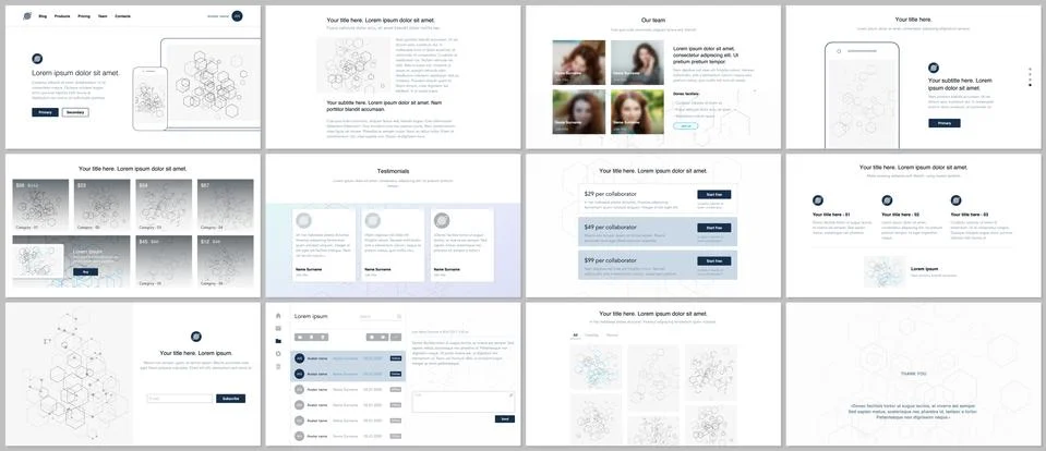 Vector templates for website design, portfolio. Stock Illustration