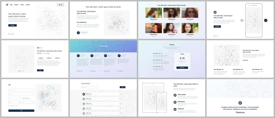 Vector templates for website design, portfolio. Stock Illustration