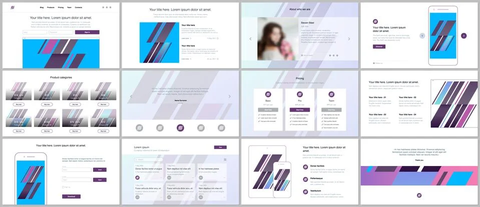 Vector templates for website design, presentations Stock Illustration