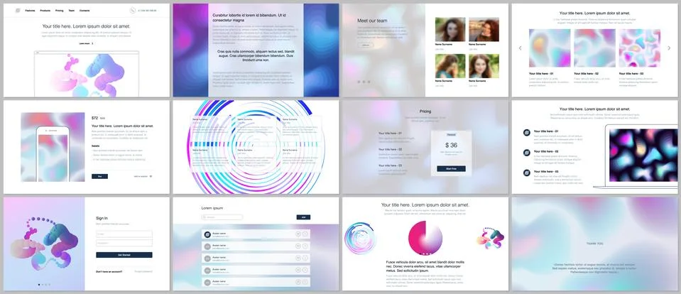 Vector templates for website design, presentations Illustrazione stock
