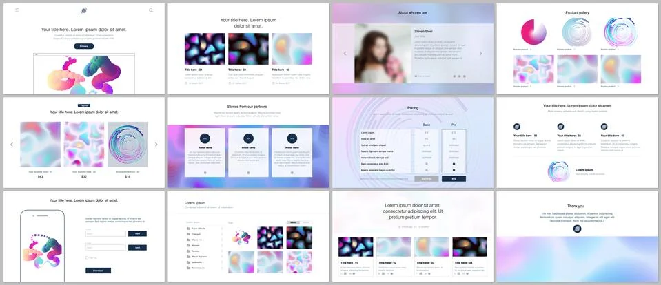 Vector templates for website design, presentations Stock Illustration