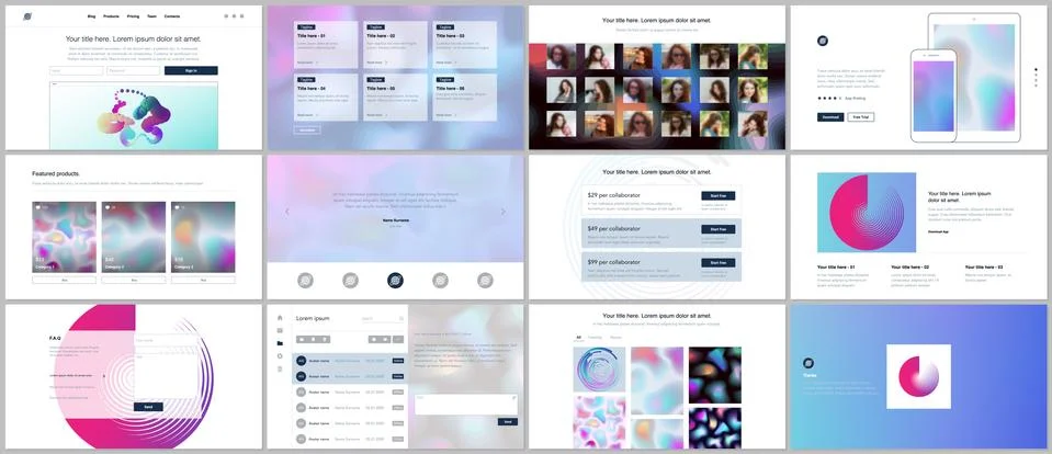 Vector templates for website design, presentations Stock Illustration