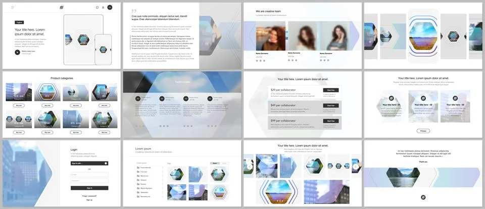Vector templates for website design, presentations, portfolio. Templates for Illustrazione stock