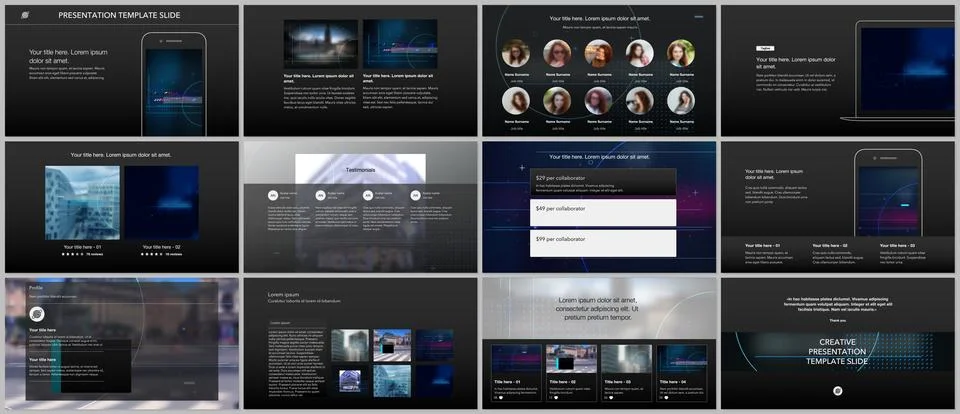 Vector templates for website design, presentations, portfolio. Templates for Illustrazione stock