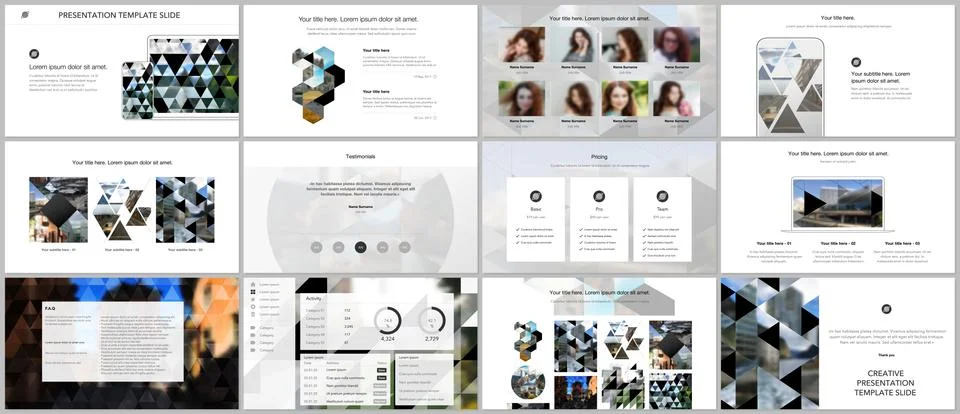 Vector templates for website design, presentations, portfolio. Templates with Stock Illustration