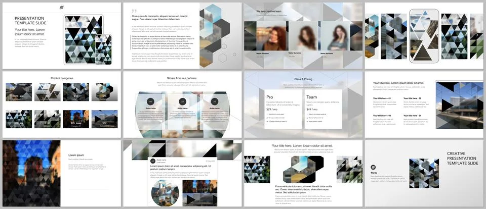 Vector templates for website design, presentations, portfolio. Templates with Stock-Illustration