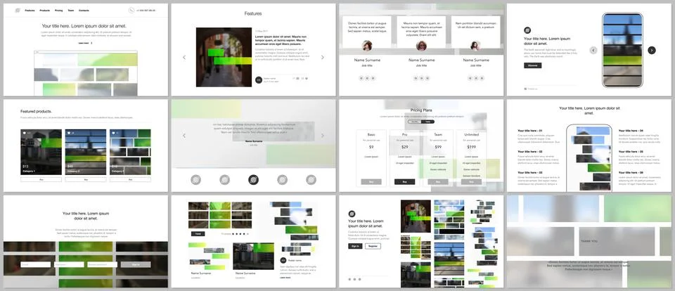 Vector templates for website design, presentations, portfolio. Templates for Illustrazione stock