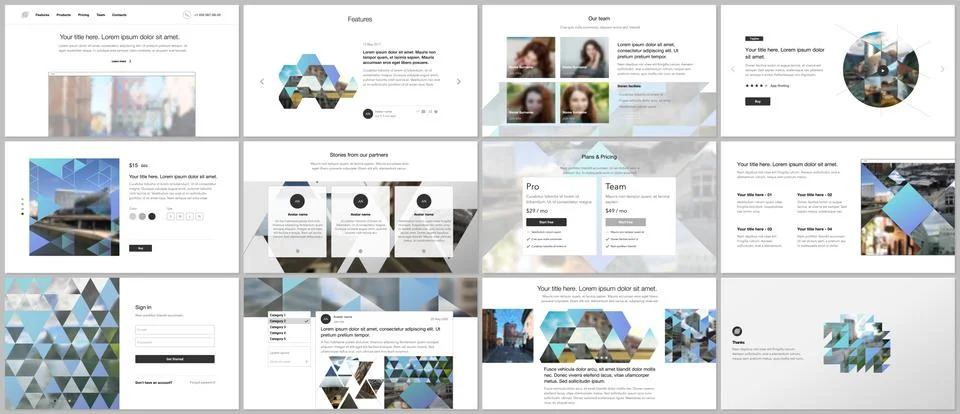 Vector templates for website design, presentations, portfolio. Templates with Stock Illustration