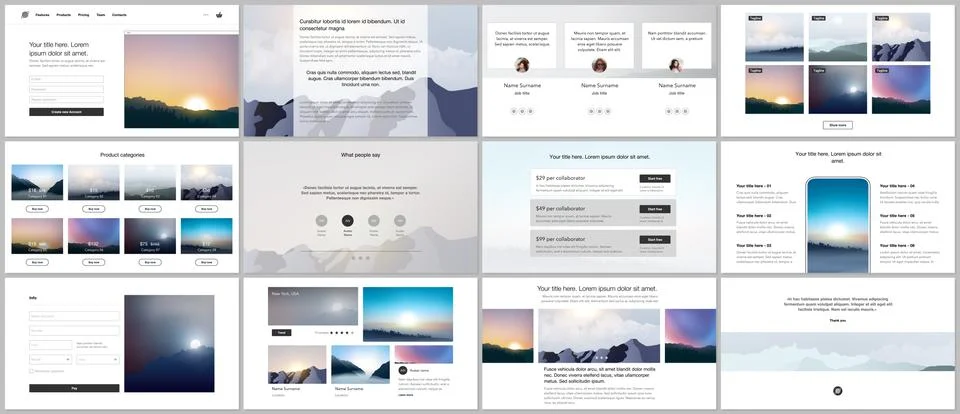 Vector templates for website design, presentations, portfolio, presentation Stock Illustration