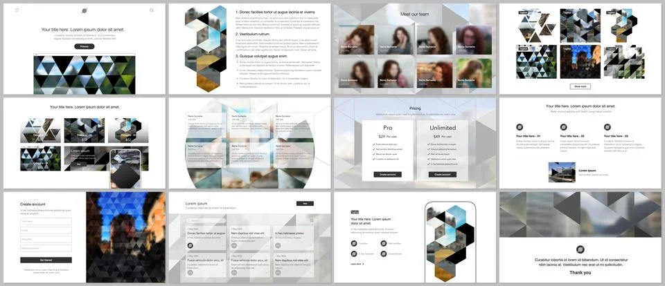 Vector templates for website design, presentations, portfolio. Templates with Stock-Illustration