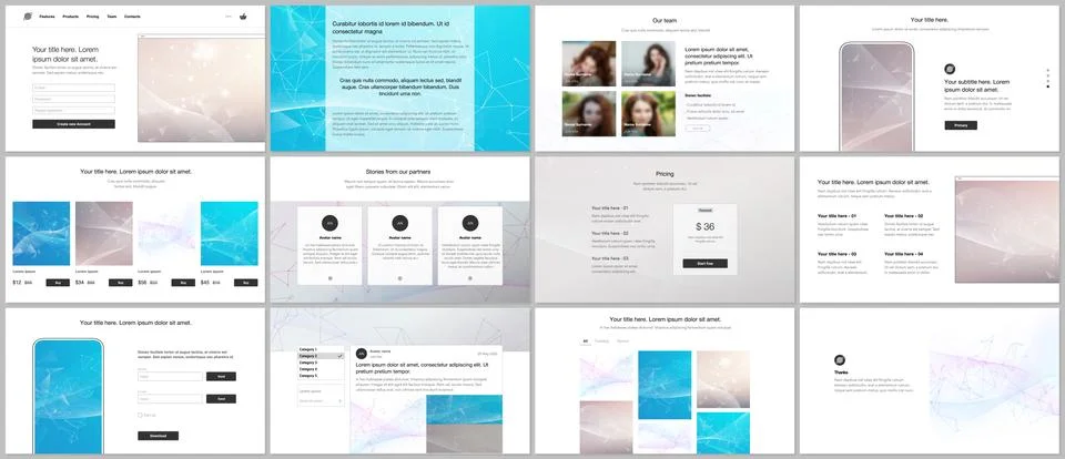 Vector templates for website design, presentations, portfolio. Templates for Stock Illustration