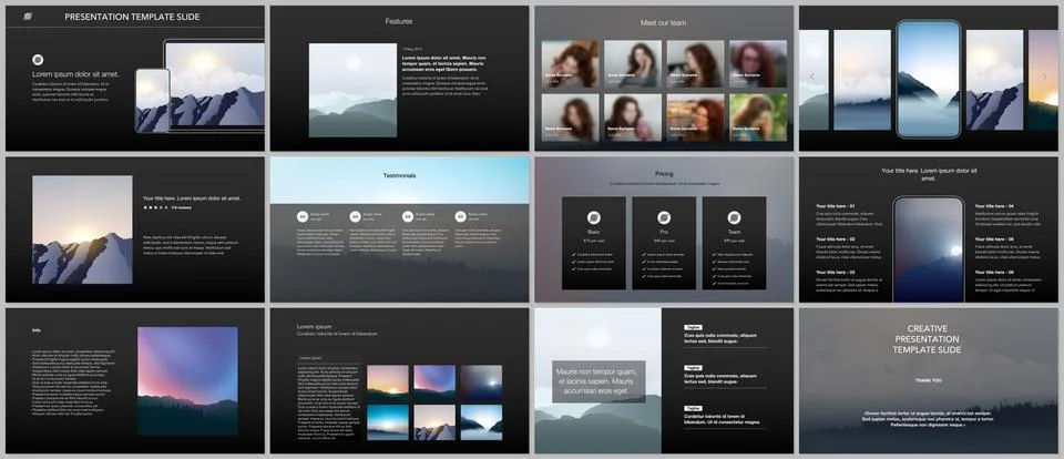 Vector templates for website design, presentations, portfolio, presentation Stock Illustration