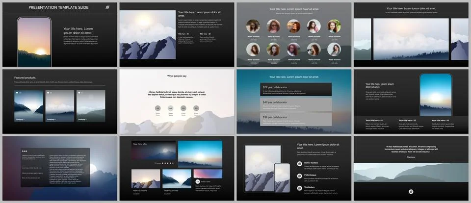 Vector templates for website design, presentations, portfolio, presentation Stock Illustration