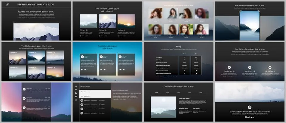 Vector templates for website design, presentations, portfolio, presentation Stock Illustration