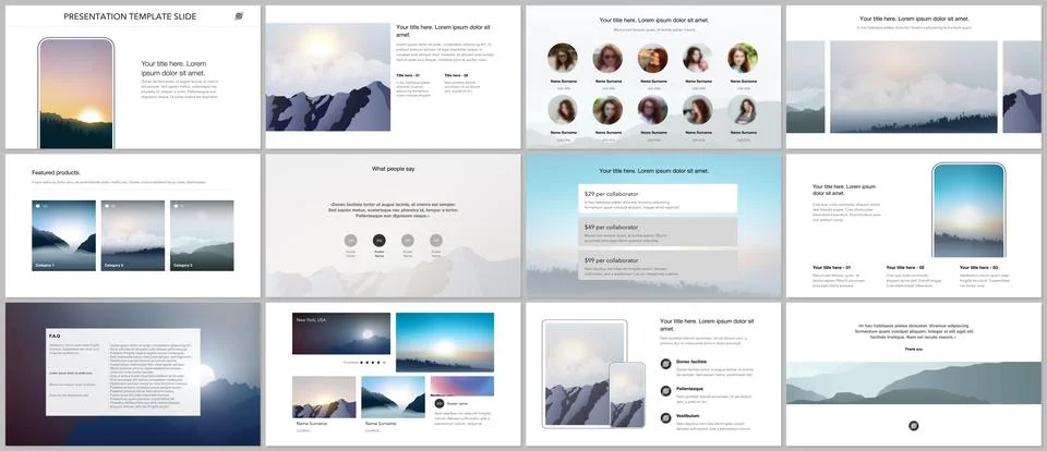 Vector templates for website design, presentations, portfolio, presentation Stock Illustration