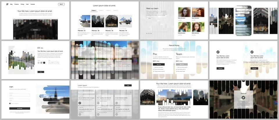 Vector templates for website design, presentations, portfolio. Templates for Illustrazione stock