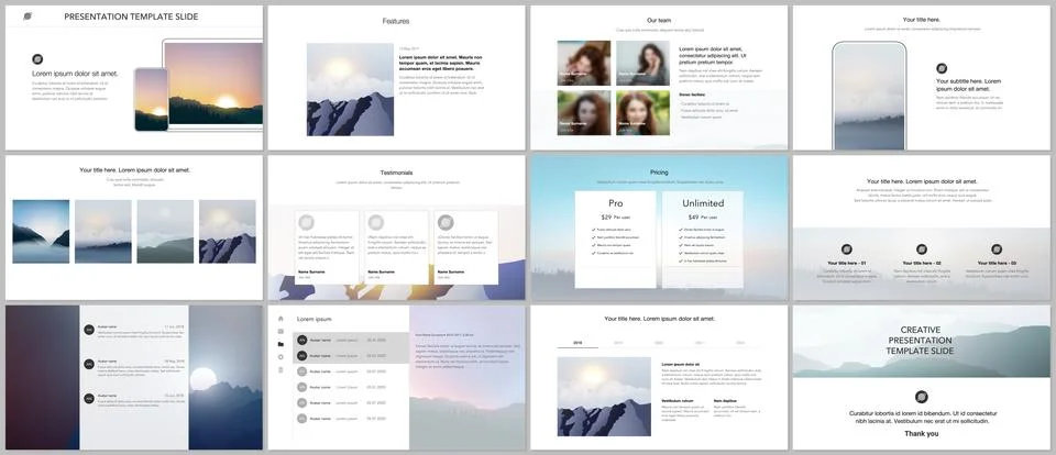 Vector templates for website design, presentations, portfolio, presentation Illustrazione stock