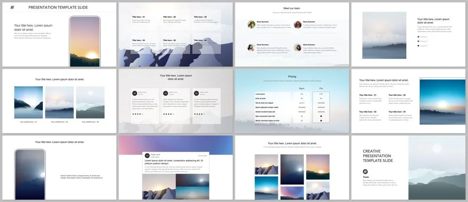 Vector templates for website design, presentations, portfolio, presentation Stock Illustration