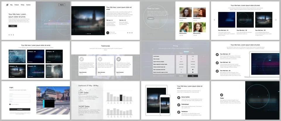 Vector templates for website design, presentations, portfolio. Templates for Stock Illustration