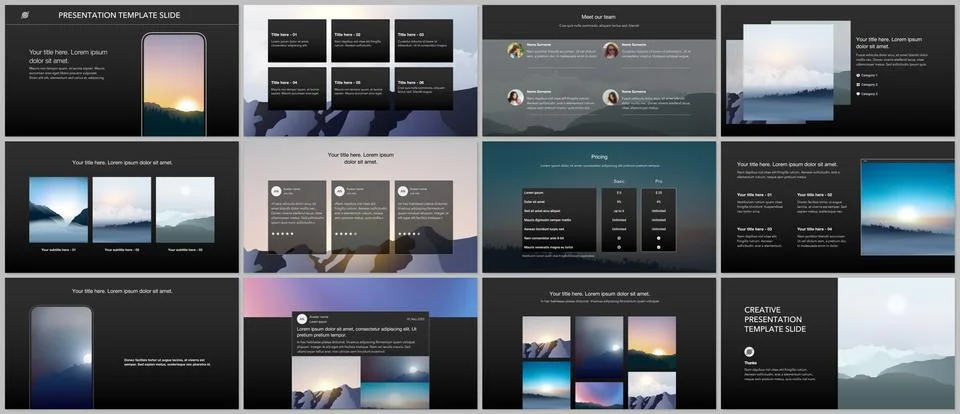 Vector templates for website design, presentations, portfolio, presentation Stock Illustration