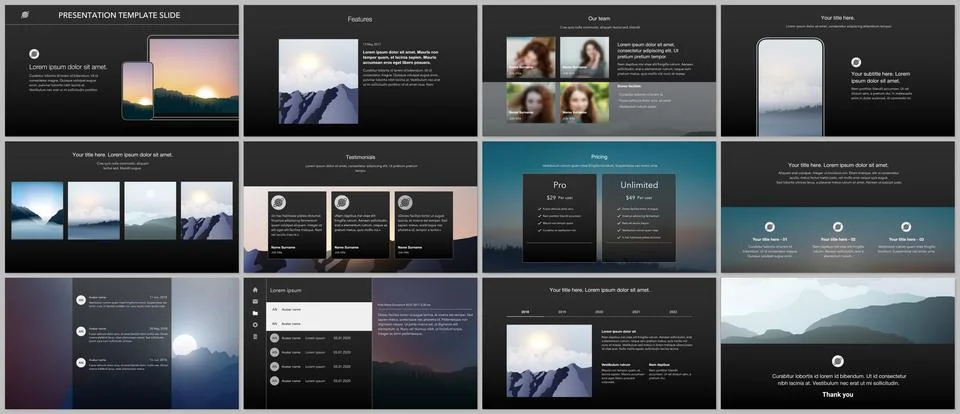 Vector templates for website design, presentations, portfolio, presentation Illustrazione stock