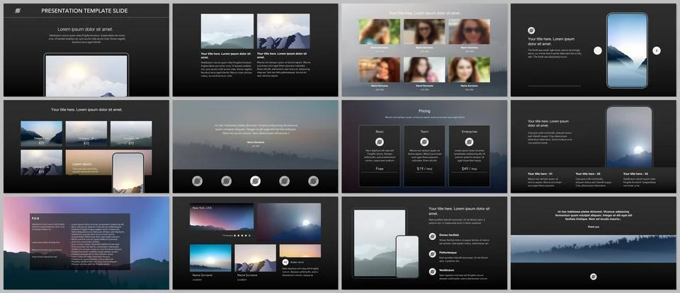 Vector templates for website design, presentations, portfolio, presentation Stock Illustration