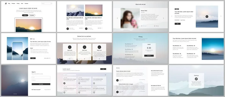 Vector templates for website design, presentations, portfolio, presentation Stock Illustration