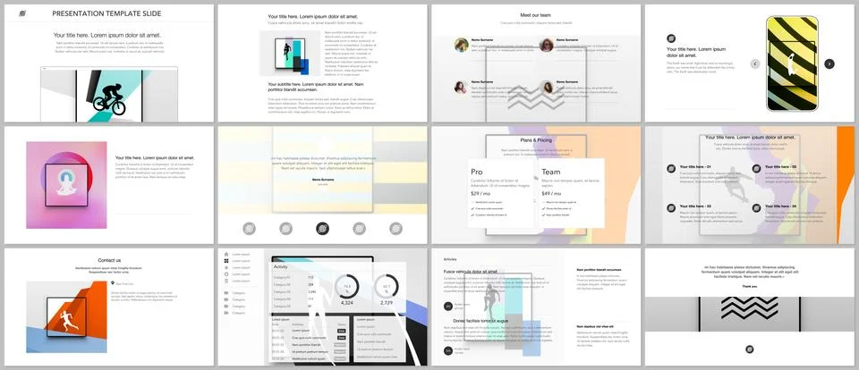 Vector templates for website design, presentations, portfolio. Templates for Illustrazione stock