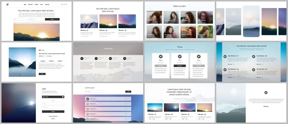 Vector templates for website design, presentations, portfolio, presentation Stock Illustration
