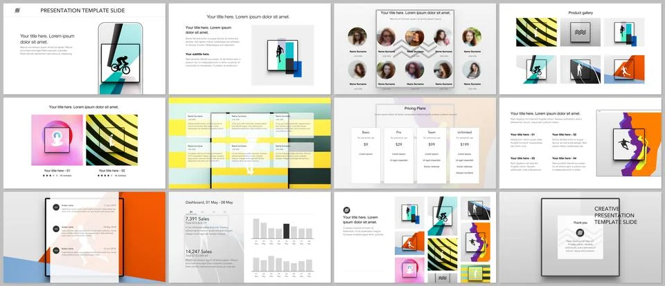 Vector templates for website design, presentations, portfolio. Templates for Illustrazione stock